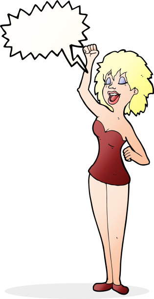 卡通跳舞的女人说话泡泡图片下载