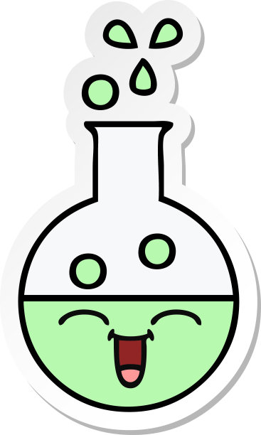 可爱的卡通试管贴纸图片下载