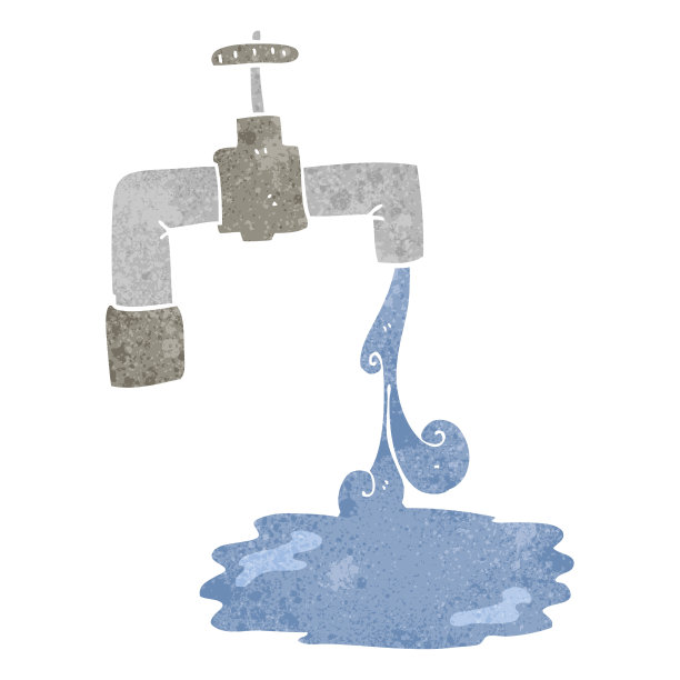 手绘复古卡通水龙头图片下载