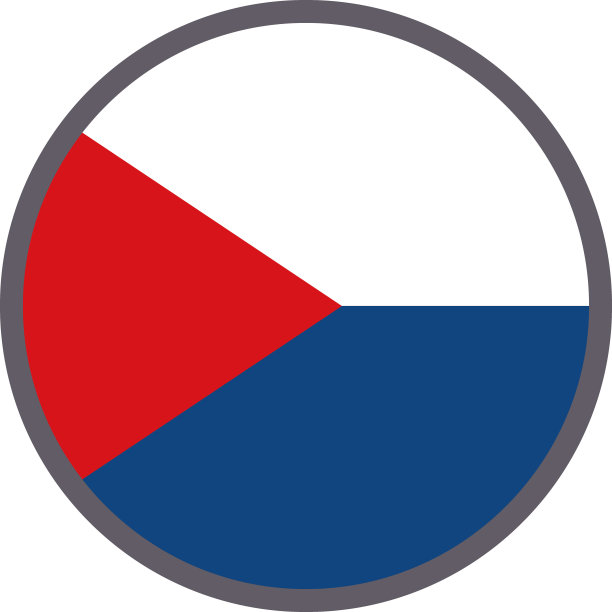 捷克共和国国旗图标矢量插图材料图片下载