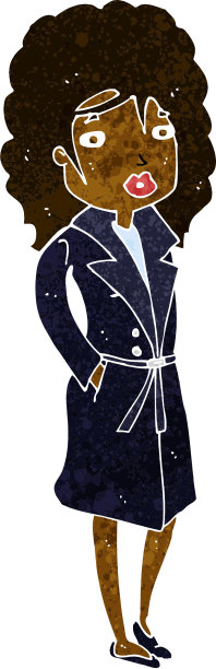 穿着风衣的卡通女人图片下载