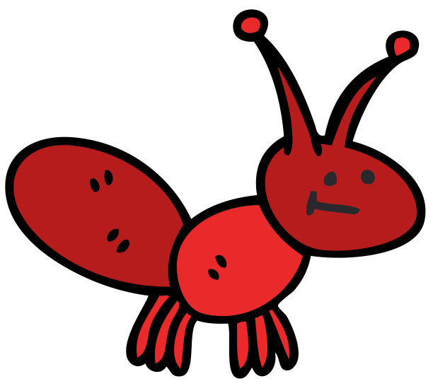 手绘古怪的卡通蚂蚁图片下载