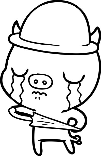 卡通猪穿着职业装哭图片下载