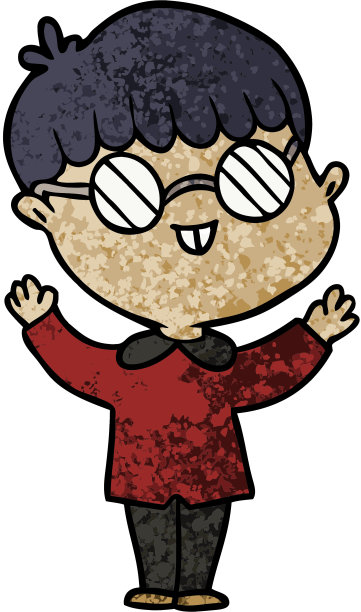 戴眼镜的卡通男孩图片下载