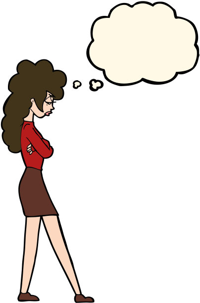 卡通惹恼了思想泡泡的女人图片下载