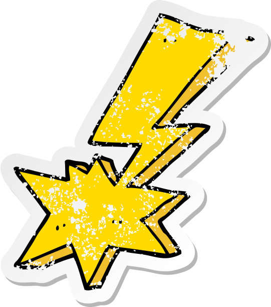 心疼的贴纸卡通闪电图片下载