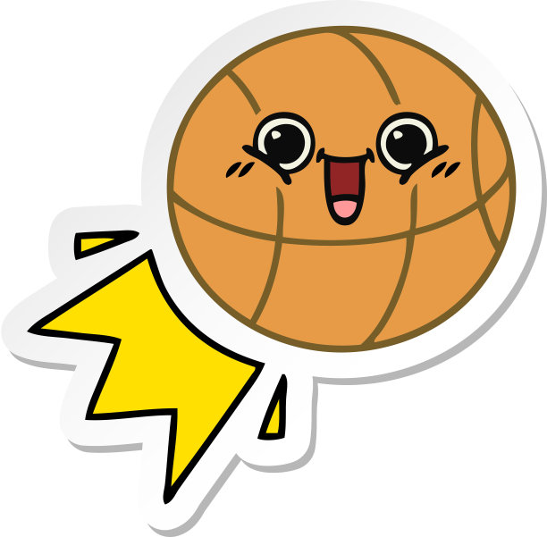 可爱的卡通篮球贴纸图片下载