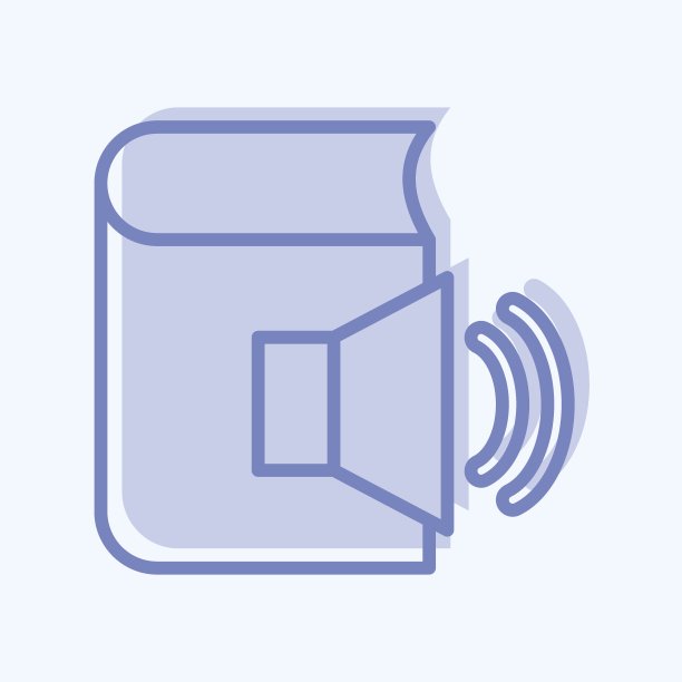 图标有声书。与教育符号相关。双调风格。设计简单，可编辑。简单的说明图片下载