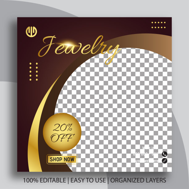 珠宝社交媒体帖子推广横幅模板图片下载