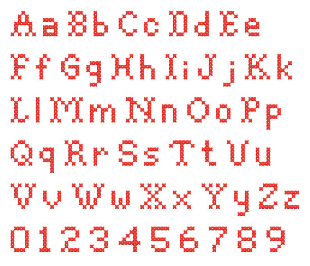 十字绣字母字体图片下载