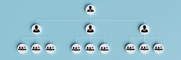 人的图标圆与线连接的位置图。组织结构概念，职位图，组织管理图片下载