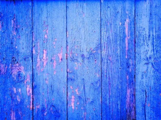 旧木栅栏，蓝色矢量垃圾背景。深蓝色超高清4K壁纸图片下载