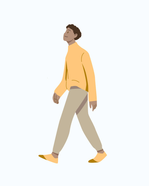 人们走在街道上走在城市孤立的白色背景。图片下载