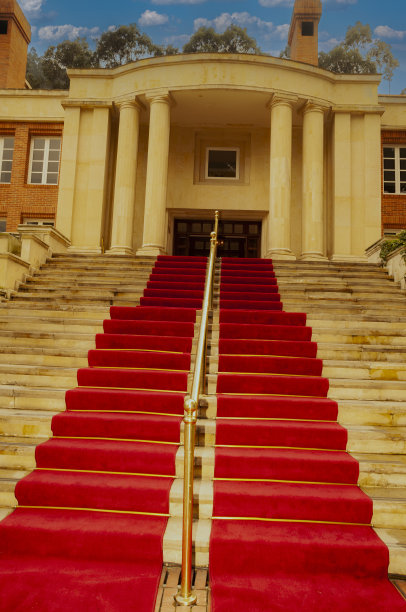 大楼门口铺着红地毯图片下载