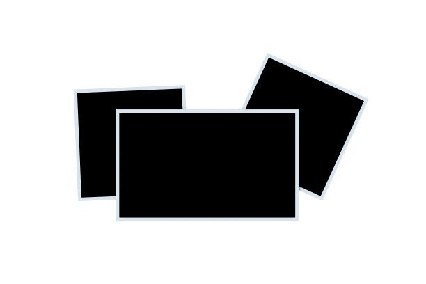 照片与黑色空白隔离在白色背景。摄影模板。记忆图像。三维渲染图片下载