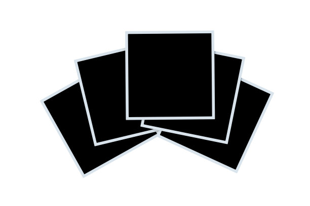 照片与黑色空白隔离在白色背景。摄影模板。记忆图像。三维渲染图片下载