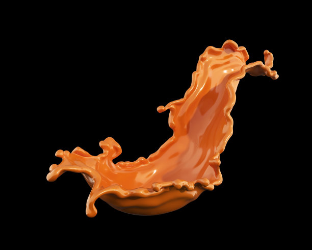 甜美的焦糖溅落在黑色上图片下载