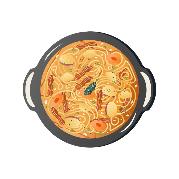 面条和蔬菜汤早餐。图片下载