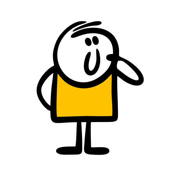 手绘卡通可爱的孩子好奇地看着别处。图片下载