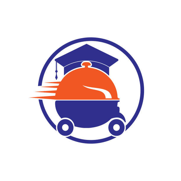 智能送餐标志设计概念。图片下载