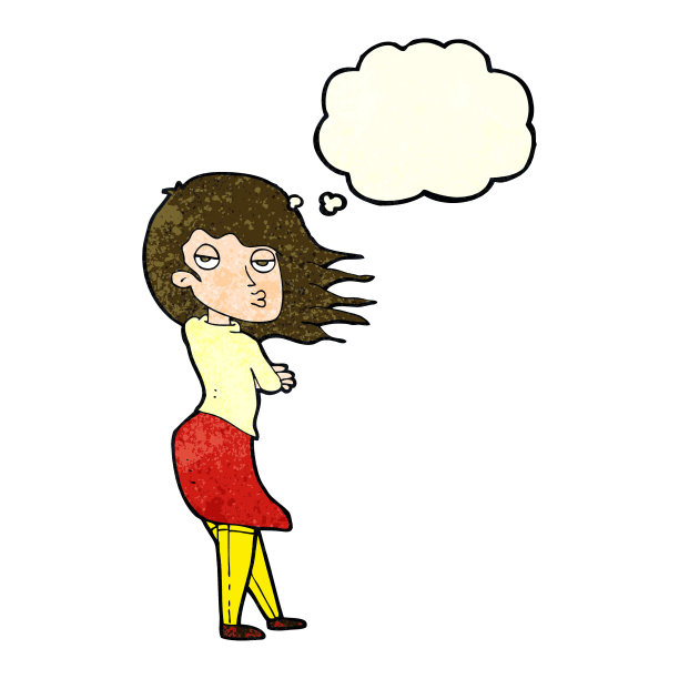 卡通女人用思想泡泡做照片脸图片下载