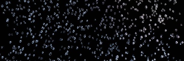 大量不同大小的钻石从上面落下，黑色背景用作背景或壁纸。三维渲染图片下载