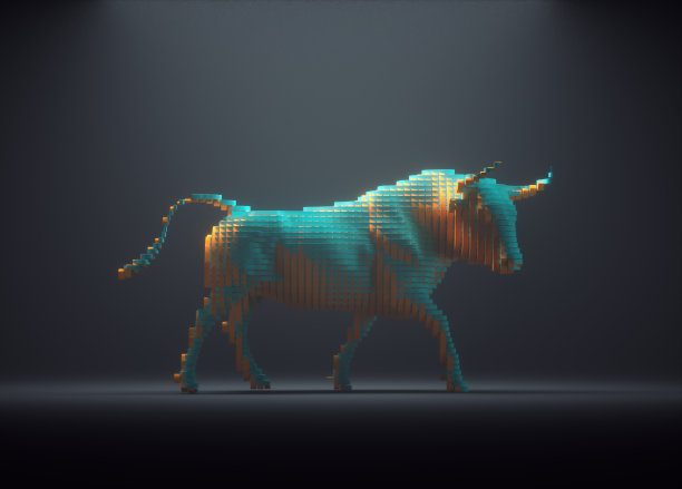 程式化的公牛。创意和复杂的概念。图片下载