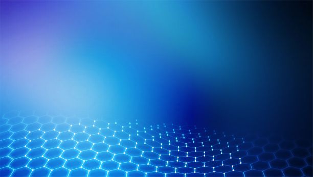 抽象未来-分子技术与线性和多边形图案形状的深蓝色图片下载