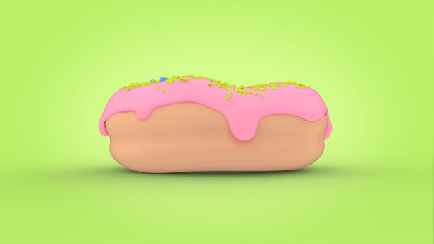 彩色甜甜圈洒三维渲染图像图片下载