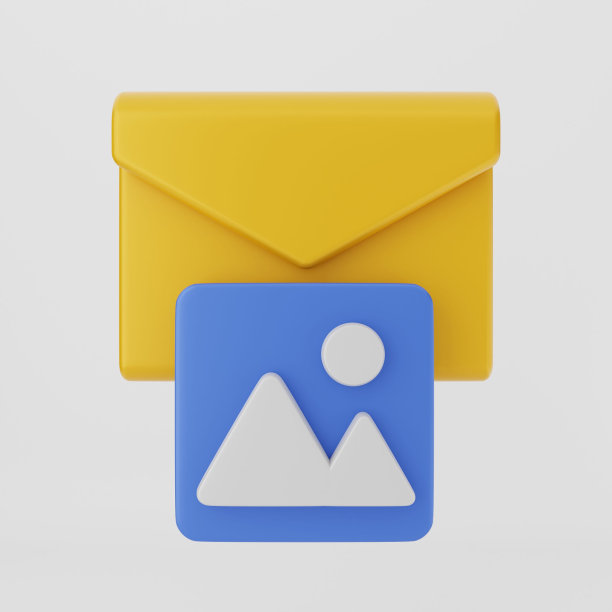 在灰色背景上的电子邮件图标的说明图片下载