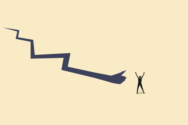 商人高兴或庆祝员工奖励的大大拇指符号。概念成功，奖励和目标图片下载