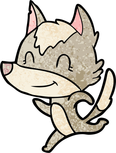 友好的卡通狼跑图片下载