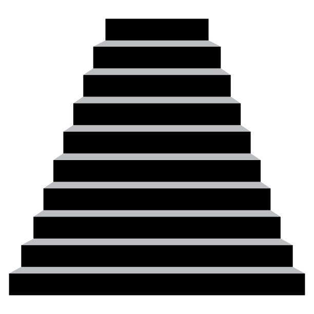 BW中楼梯的3d矢量插图图片下载