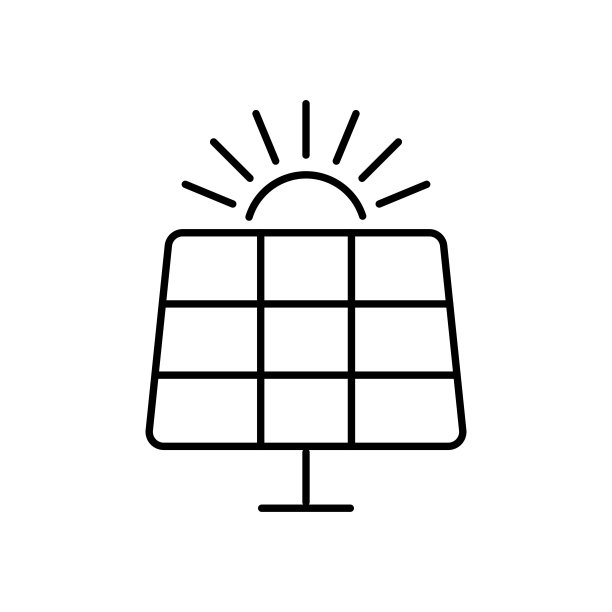 太阳能电池板图标矢量。简单的平面符号。完美的黑色象形图插图在白色背景。每股收益10图片下载