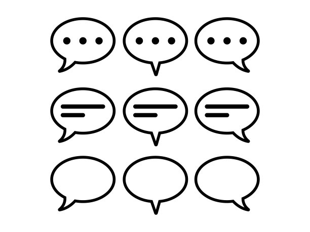 语音气泡线图标。简单的聊天气泡图标。语音云聊天泡泡图标。消息框通信。谈话的象征。图片下载