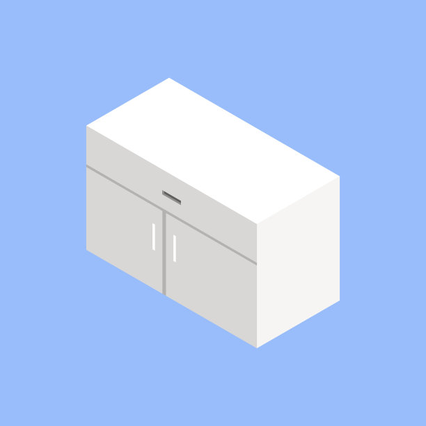 用于装饰房屋的等距床头柜。3d home对象。矢量插图概念图片下载