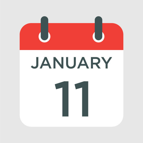 日历- 1月11日图标插图孤立矢量符号符号图片下载