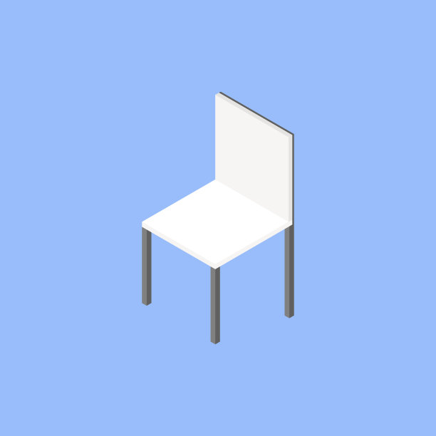 装修房用等距椅。3d舒适家具扶手椅设计。孤立背景上的对象。矢量插图概念图片下载