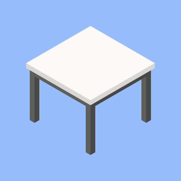 等距桌子家具。极简时尚风格。3 d表。矢量图图片下载