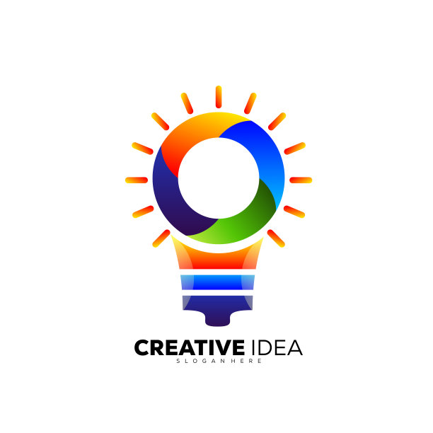 灯泡创意设计彩色图标为业务图片下载