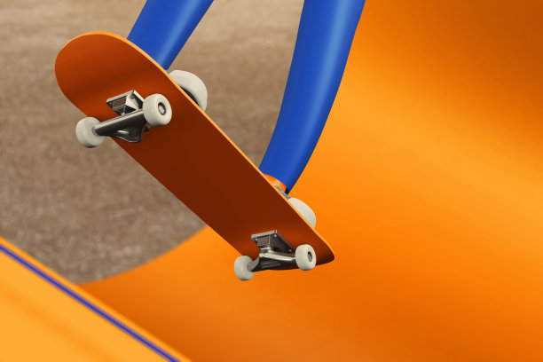 年轻的滑板跳跃3d插图图片下载