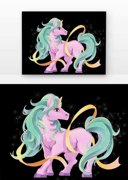 卡通粉色独角兽图片下载