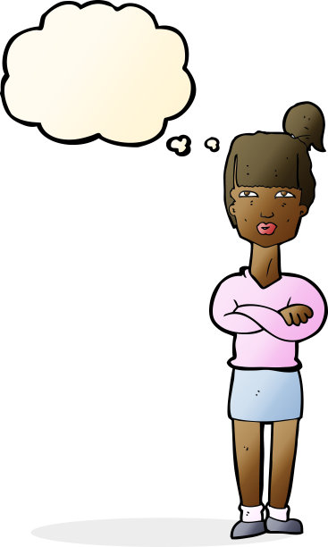 卡通惹恼了思想泡泡的女人图片下载