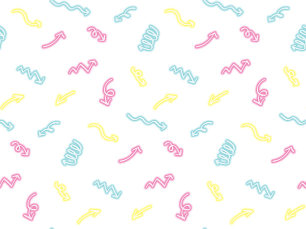 霓虹箭头图案无缝图案白色背景图片下载