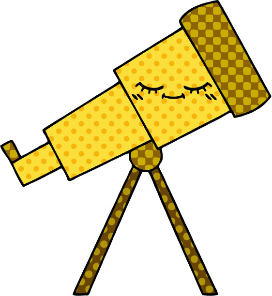 漫画书风格的望远镜漫画图片下载