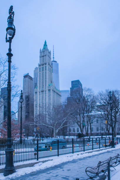 冬天的纽约曼哈顿街图片下载