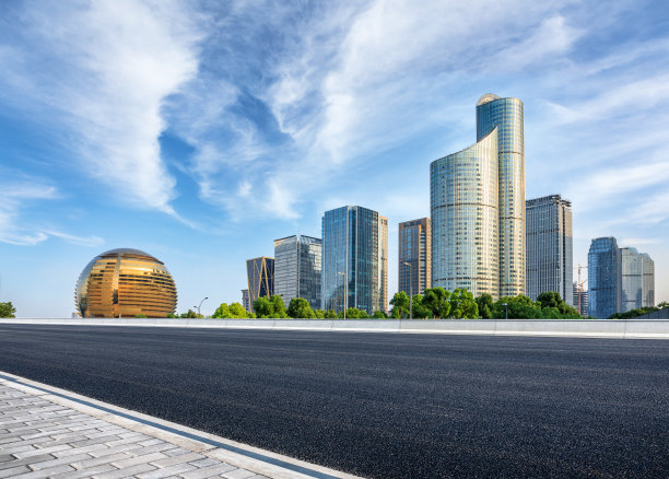 杭州沥青公路和建筑图片下载
