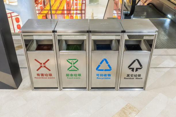 公共场所垃圾分类用垃圾箱图片下载