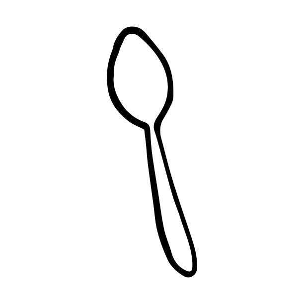 勺子涂鸦风格矢量插图孤立在白色上图片下载