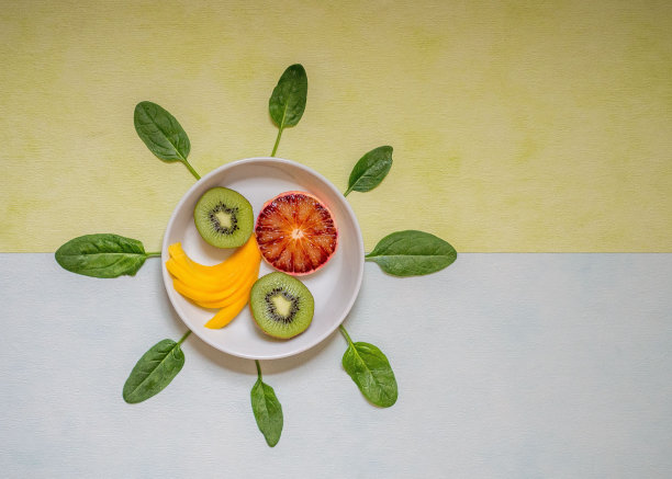 从俯视图看蔬菜的食物组成图片下载